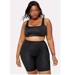 Yitty Black Headliner Shaping Midi Bralette & High Rise Shaping Shorts Size XXL